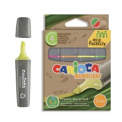 Текстовые маркеры Carioca Ecofamily Memolight, 4 шт. цена и информация | Kanceliarinės prekės | pigu.lt