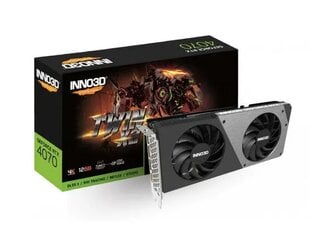 Inno3D GeForce RTX 4070 Twin X2 (N40702-126X-185252N) kaina ir informacija | Vaizdo plokštės (GPU) | pigu.lt