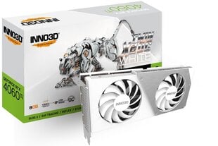 Inno3D GeForce RTX 4060 Ti 8GB Twin X2 OC White (N406T2-08D6X-171153W) kaina ir informacija | Vaizdo plokštės (GPU) | pigu.lt