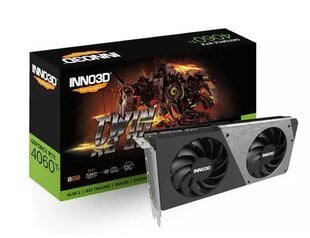 Inno3D GeForce RTX 4060 Ti Twin X2 OC (N406T2-08D6X-171153N) kaina ir informacija | Vaizdo plokštės (GPU) | pigu.lt