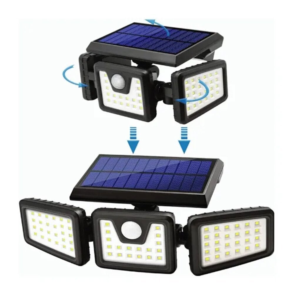 Lauko LED šviestuvas su saulės baterija kaina ir informacija | Lauko šviestuvai | pigu.lt