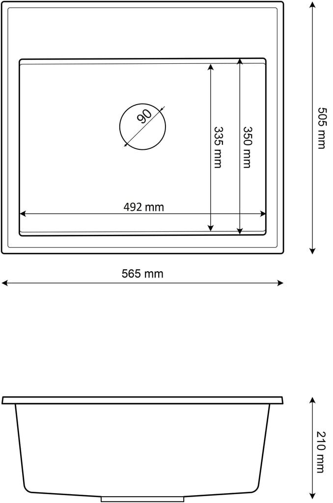 Granito kriauklės komplektas Foxal, juodas kaina ir informacija | Virtuvinės plautuvės | pigu.lt