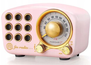 Feegar Retro розовый цена и информация | Радиоприемники и будильники | pigu.lt