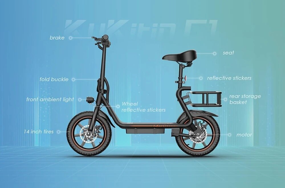 Elektrinis paspirtukas Kugoo KuKirin C1, juodas цена и информация | Elektriniai paspirtukai | pigu.lt