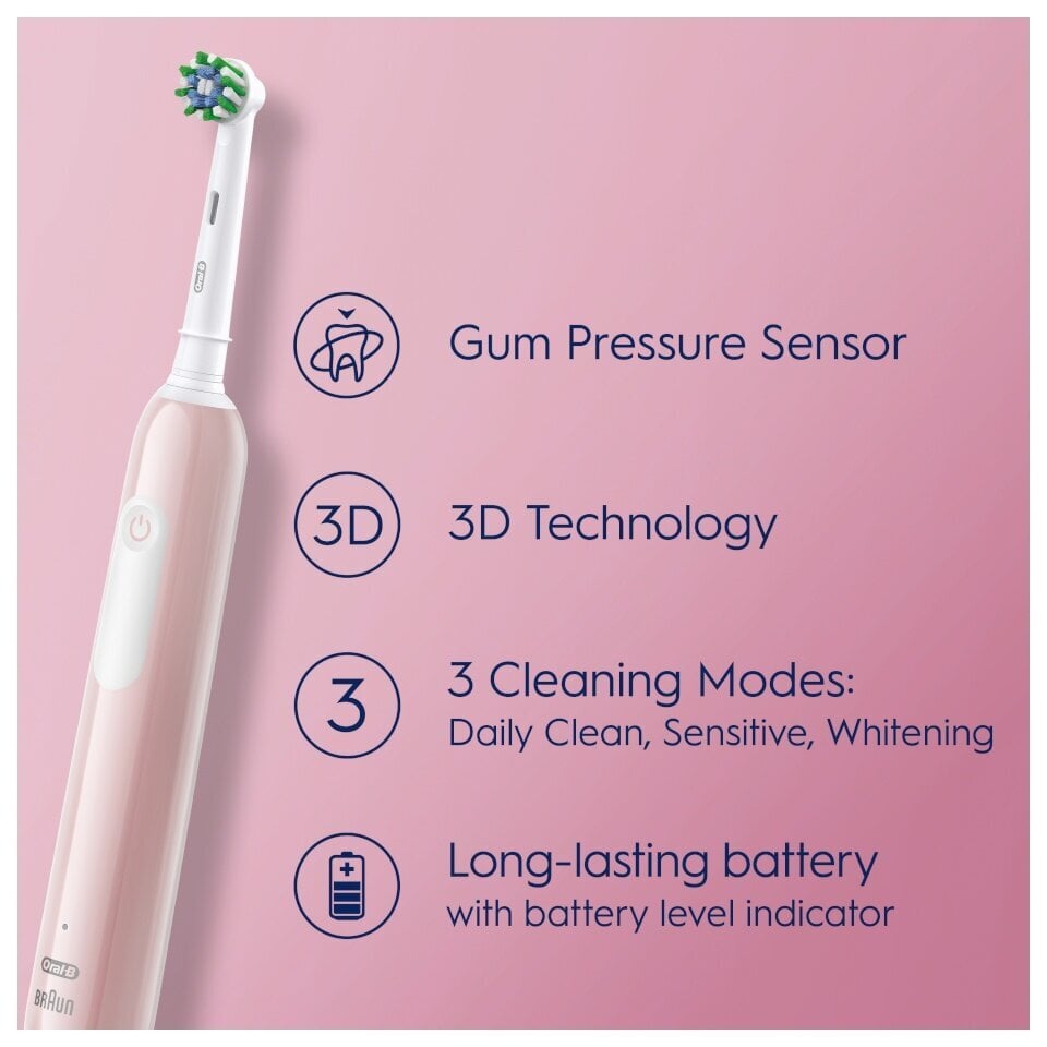 Oral-B Pro Series 1 Pink Cross Action kaina ir informacija | Elektriniai dantų šepetėliai | pigu.lt