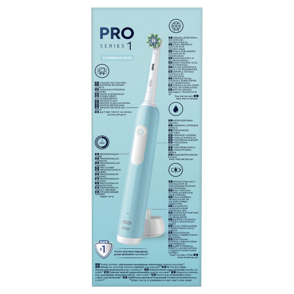 Oral-B Pro Series 1 Caribbean Blue Cross Action цена и информация | Elektriniai dantų šepetėliai | pigu.lt