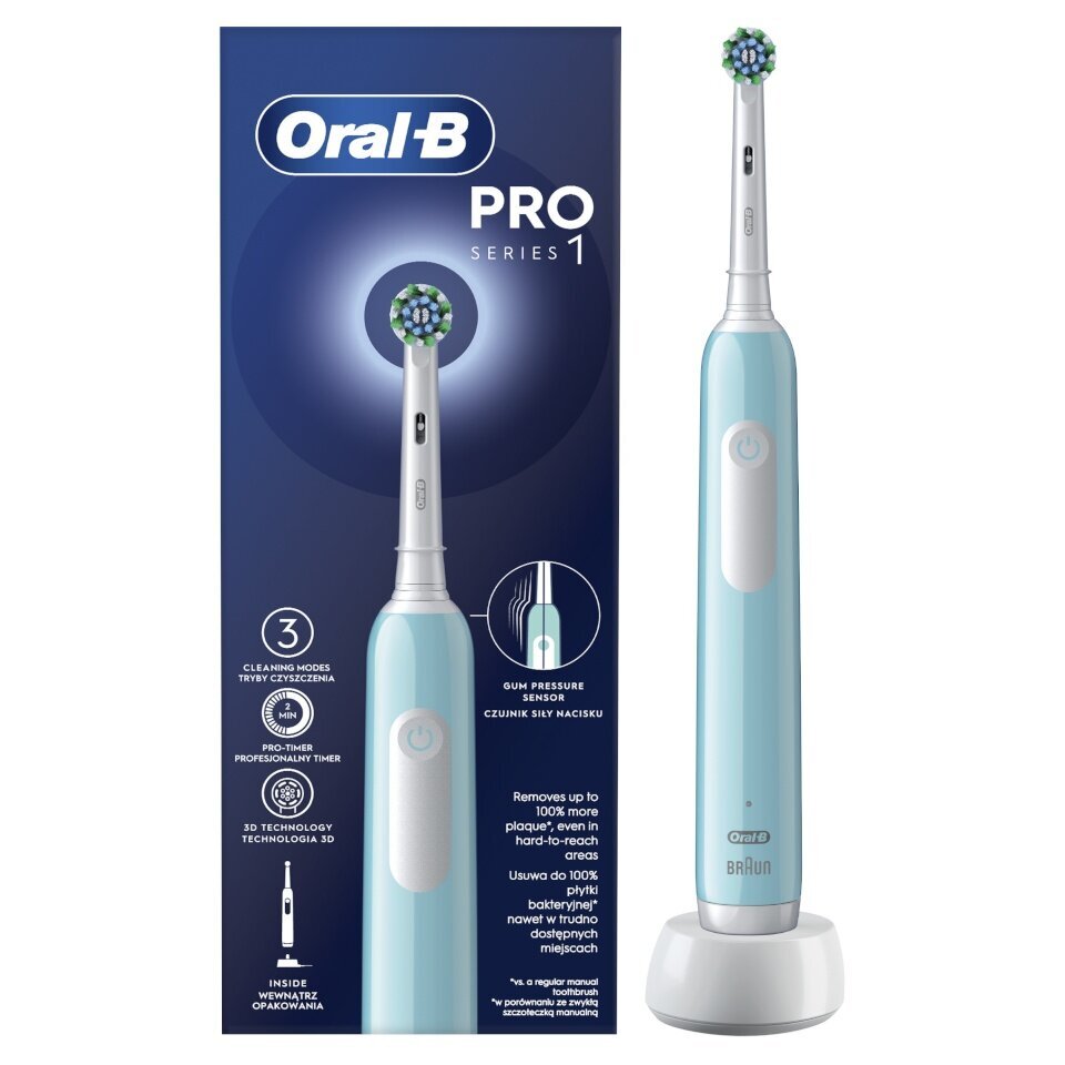 Oral-B Pro Series 1 Caribbean Blue Cross Action kaina ir informacija | Elektriniai dantų šepetėliai | pigu.lt