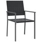 6-ių kėdžių komplektas vidaXL, juodas цена и информация | Lauko kėdės, foteliai, pufai | pigu.lt