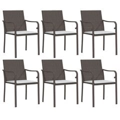 6-ių kėdžių komplektas vidaXL, rudas kaina ir informacija | Lauko kėdės, foteliai, pufai | pigu.lt