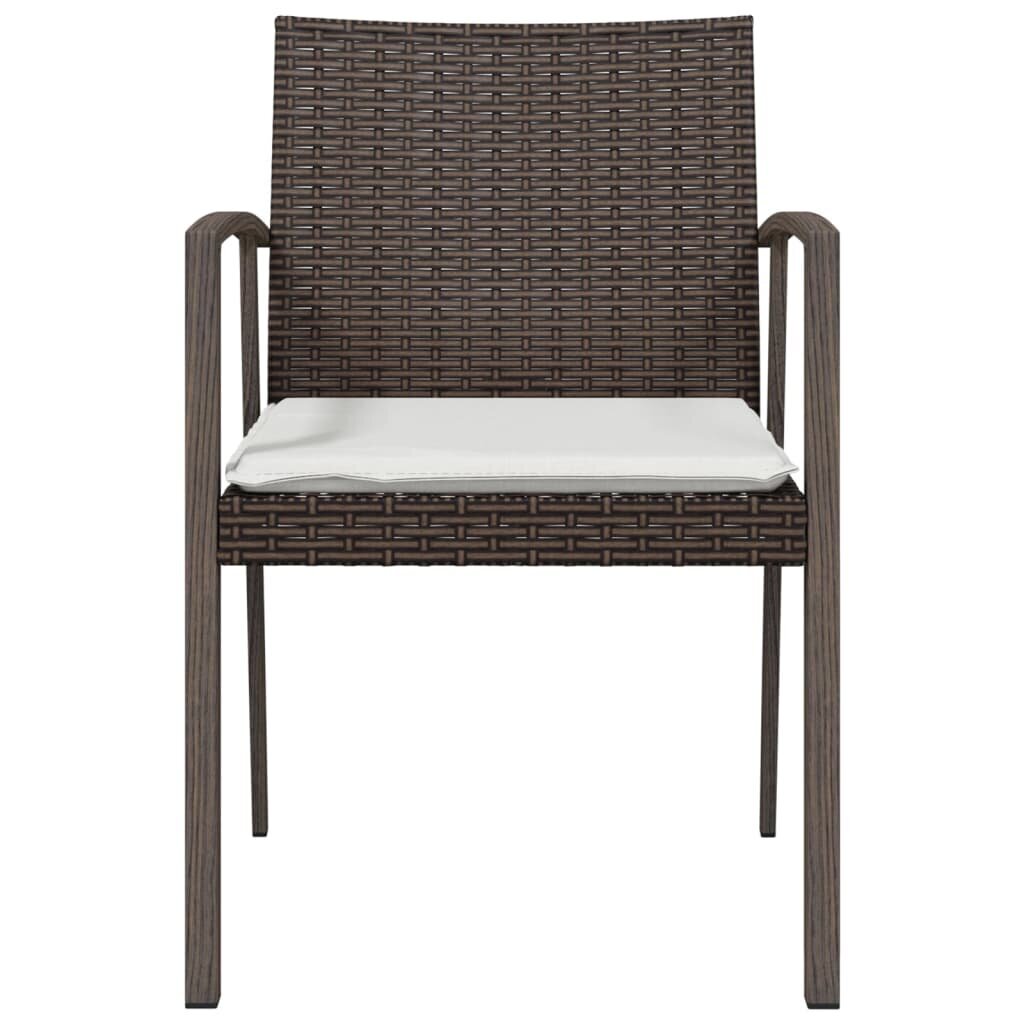4-ių kėdžių komplektas vidaXL, rudas kaina ir informacija | Lauko kėdės, foteliai, pufai | pigu.lt