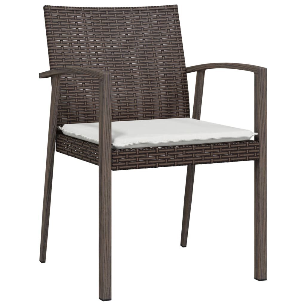 4-ių kėdžių komplektas vidaXL, rudas kaina ir informacija | Lauko kėdės, foteliai, pufai | pigu.lt