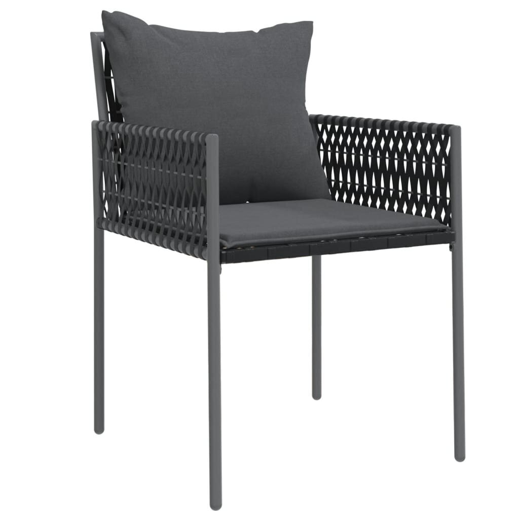 6-ių kėdžių komplektas vidaXL, juodas kaina ir informacija | Lauko kėdės, foteliai, pufai | pigu.lt