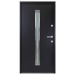 vidaXL Priekinės durys antracito spalvos 110x207,5cm 3190529 цена и информация | Межкомнатные двери | pigu.lt
