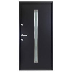vidaXL Priekinės durys antracito spalvos 110x207,5cm 3190528 цена и информация | Межкомнатные двери | pigu.lt