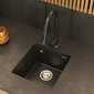 Granito kriauklė su sifonu Granitan mini 45, juoda kaina ir informacija | Virtuvinės plautuvės | pigu.lt