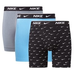 Nike vyriški bokseriai EVERYDAY COTTON STRETCH 3 vnt., juoda-pilka-mėlyna цена и информация | Мужские трусы | pigu.lt