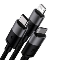 Quick Charge USB to M+L+C  Baseus StarSpeed 3.5A 0,6m (Black) цена и информация | Кабели для телефонов | pigu.lt