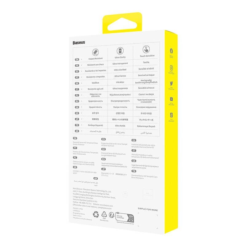 Baseus OS Diamond Series Tempered Glass Screen Protector kaina ir informacija | Apsauginės plėvelės telefonams | pigu.lt