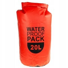 Neperšlampamas turistinis krepšys, raudonas, 20l kaina ir informacija | Vandeniui atsparūs maišai, apsiaustai nuo lietaus | pigu.lt
