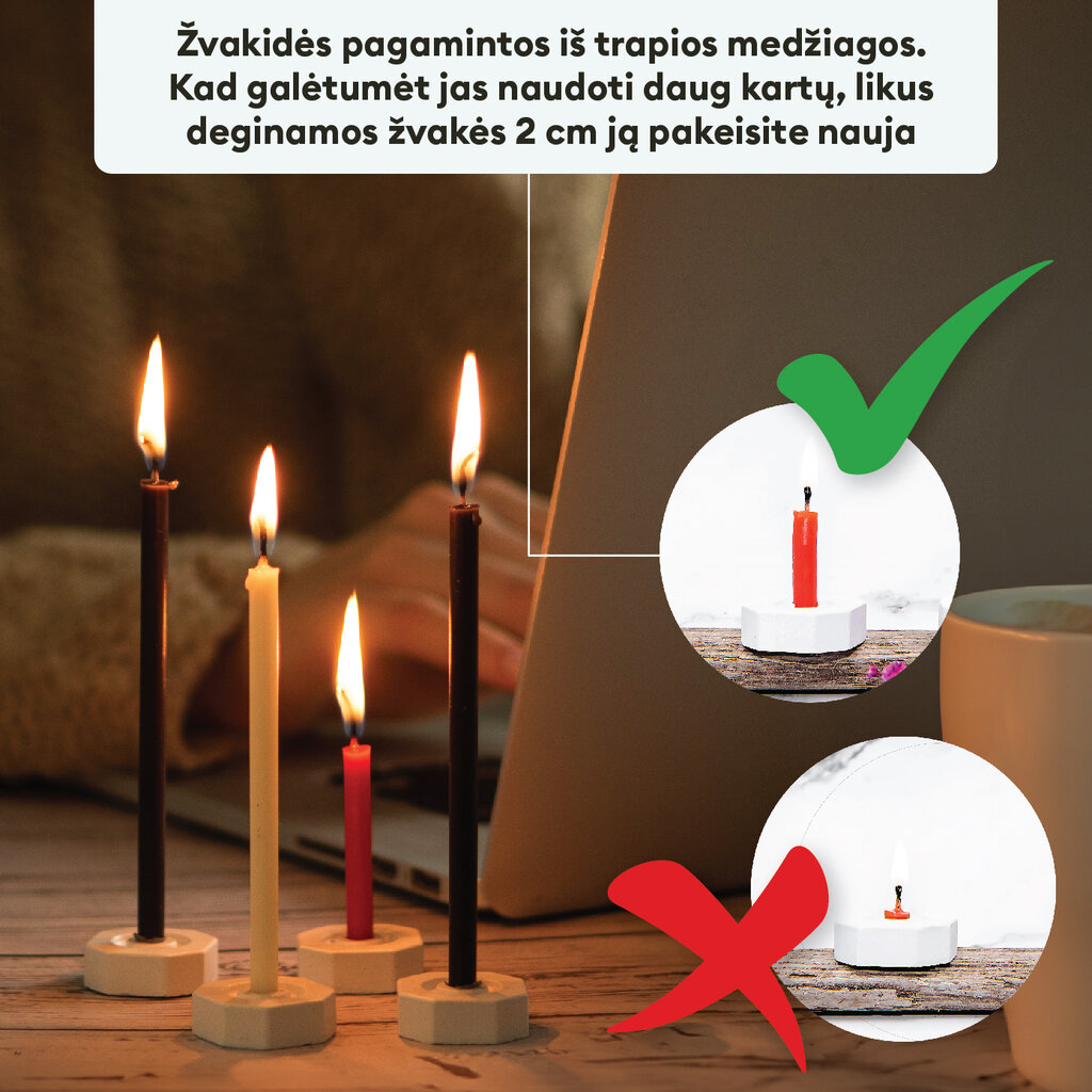 BlueBee Candles bičių vaško žvakės, 50 vnt. kaina ir informacija | Žvakės, Žvakidės | pigu.lt