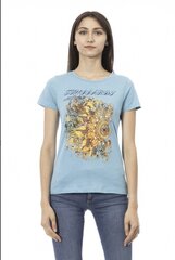 TRUSSARDI ACTION Женская футболка. Цвет голубой.100% хлопок цена и информация | Женские футболки | pigu.lt