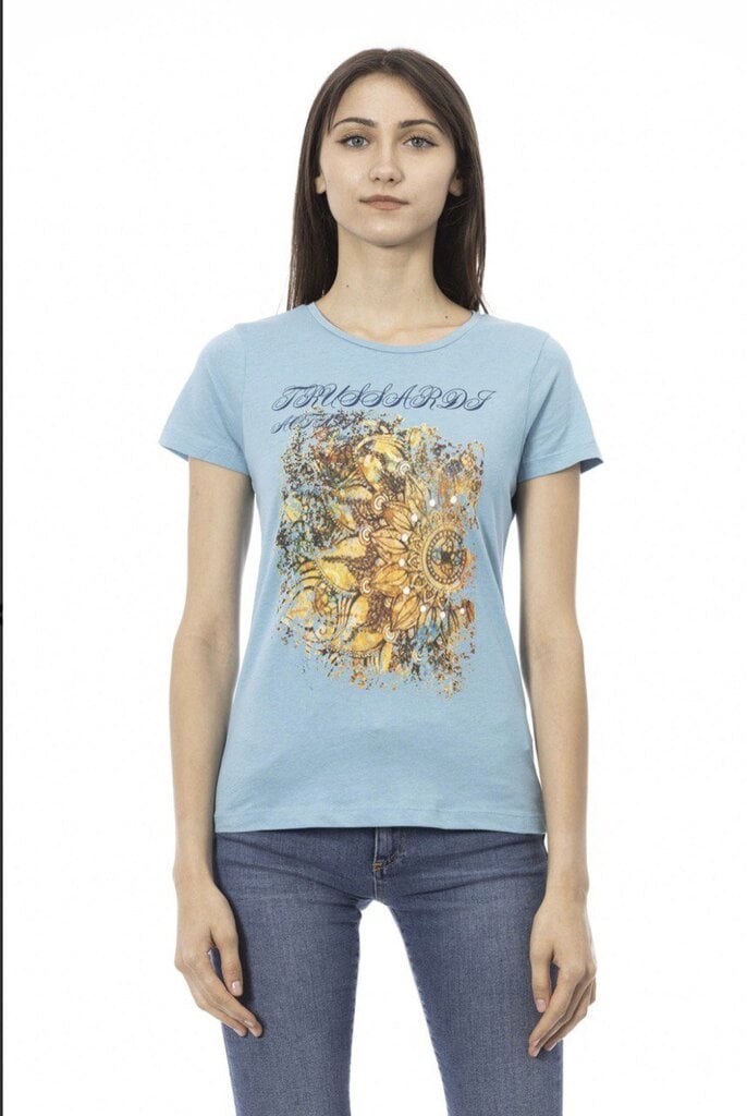 Marškinėliai moterims Trussardi Action, mėlyni kaina ir informacija | Marškinėliai moterims | pigu.lt