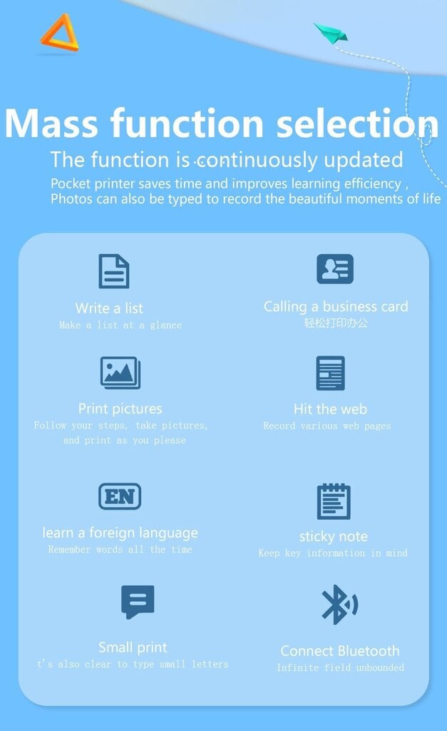 Nešiojamas mini spausdintuvas цена и информация | Spausdintuvai | pigu.lt
