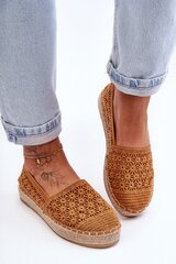 Espadrilės moterims PG1 Camel 26731-21, rudos kaina ir informacija | Bateliai moterims  | pigu.lt