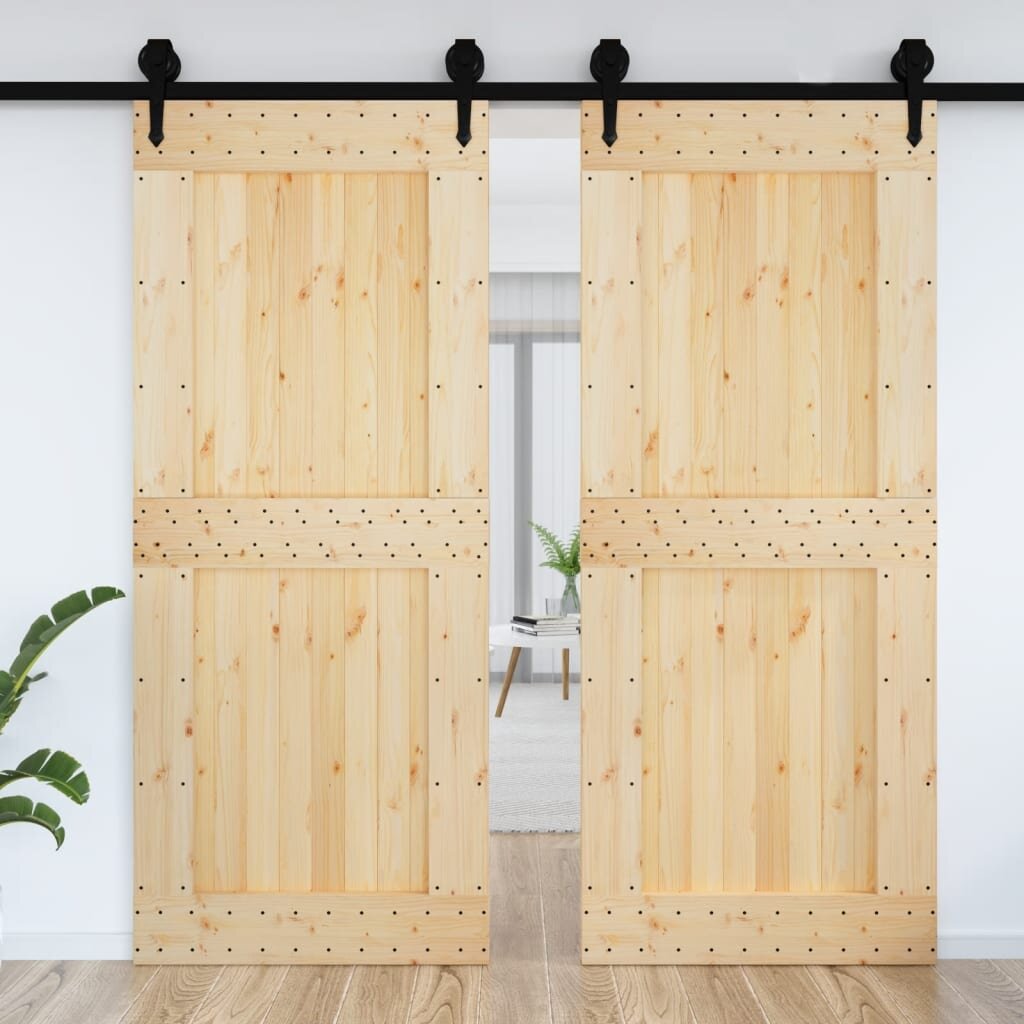 Durys, 95x210cm, pušies medienos masyvas kaina ir informacija | Vidaus durys | pigu.lt