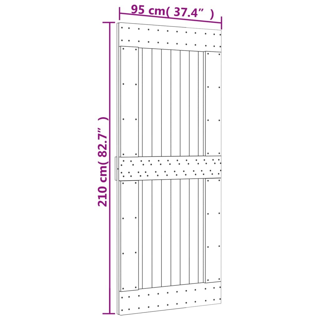 Durys, 95x210cm, pušies medienos masyvas kaina ir informacija | Vidaus durys | pigu.lt