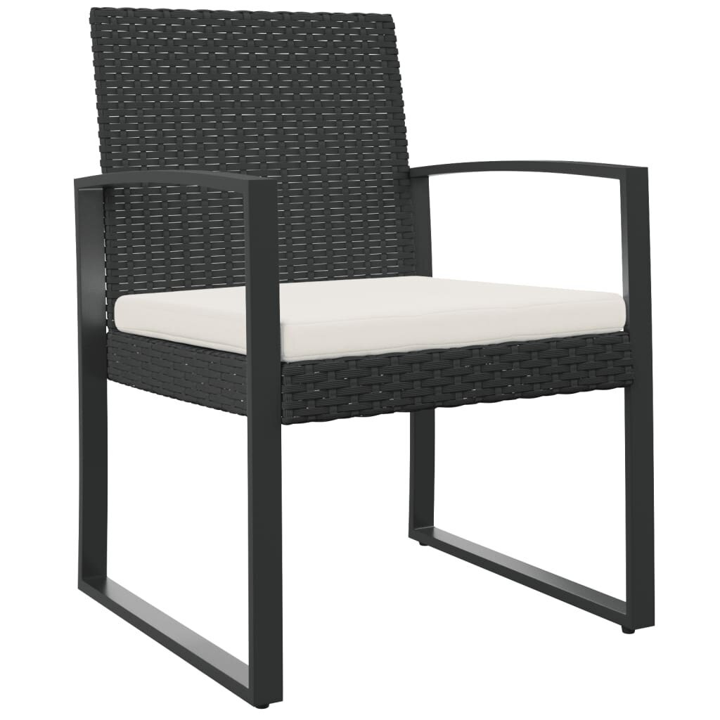 2-jų kėdžių komplektas vidaXL, juodas kaina ir informacija | Lauko kėdės, foteliai, pufai | pigu.lt