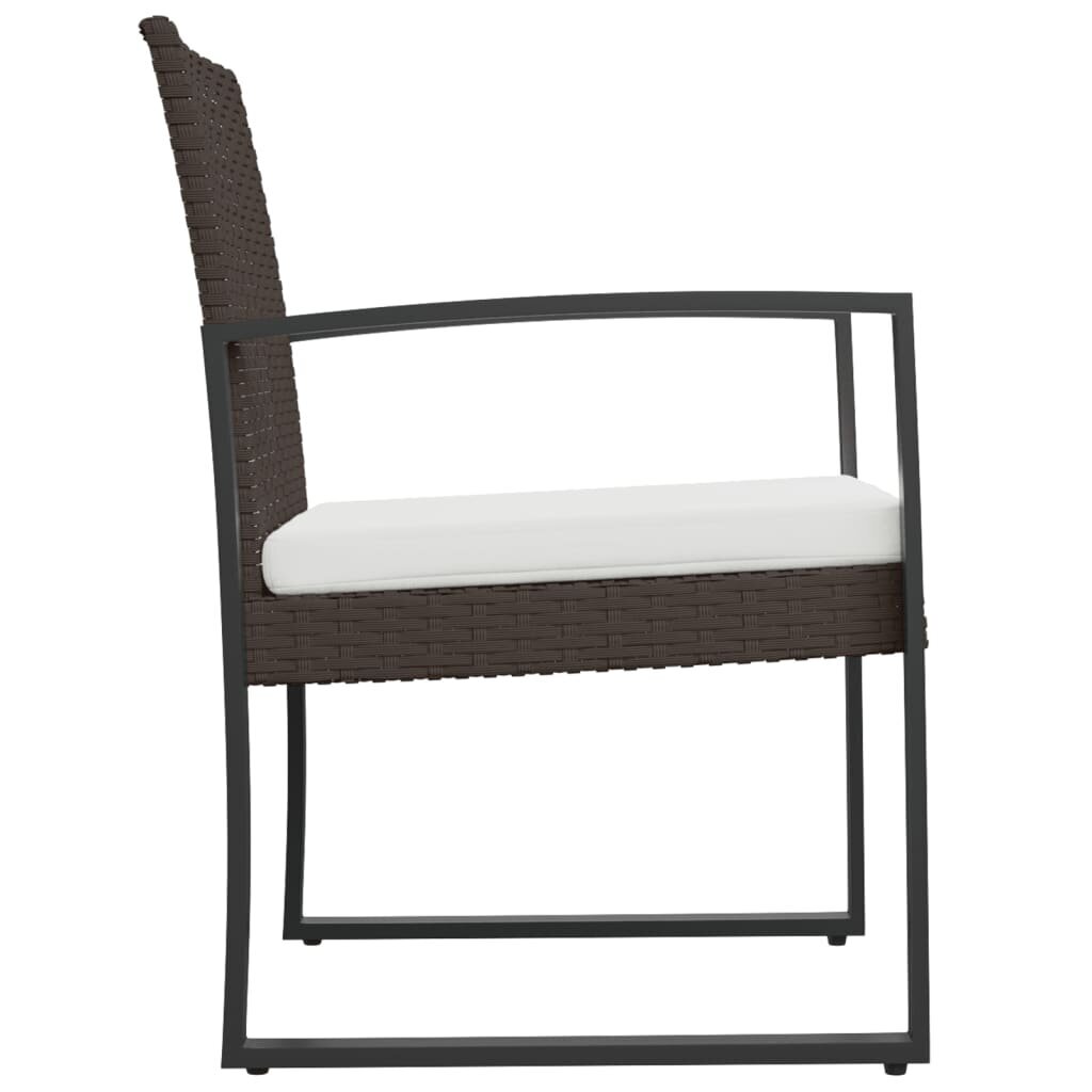 2-jų kėdžių komplektas vidaXL, rudas kaina ir informacija | Lauko kėdės, foteliai, pufai | pigu.lt