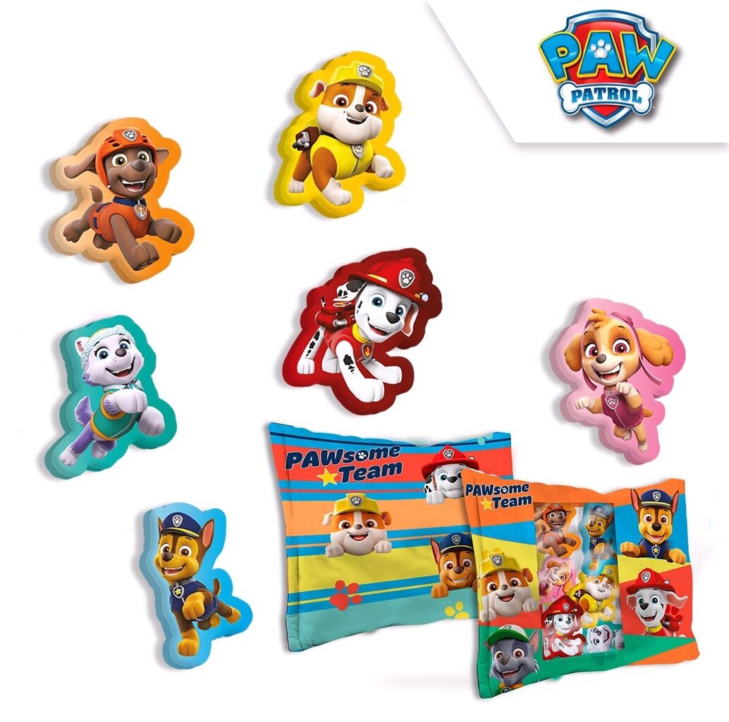 Paw Patrol pagalvės ir 6 mini pagalvėlių rinkinys цена и информация | Dekoratyvinės pagalvėlės ir užvalkalai | pigu.lt