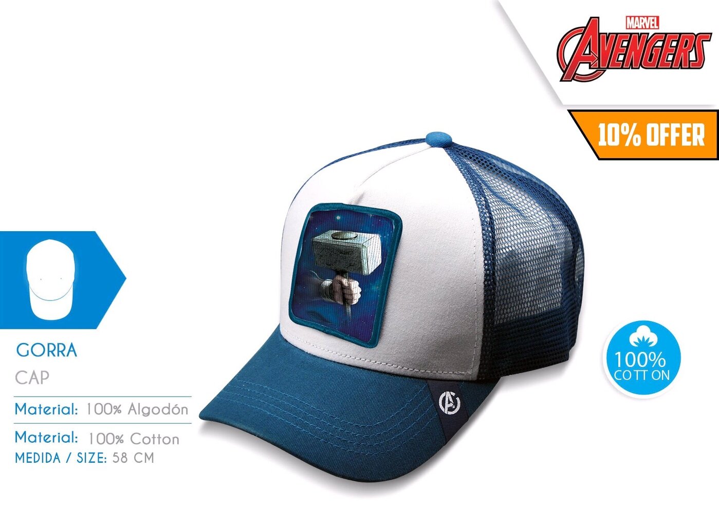 Kepurė su snapeliu berniukams Avengers MV15748 kaina ir informacija | Kepurės, pirštinės, šalikai berniukams | pigu.lt