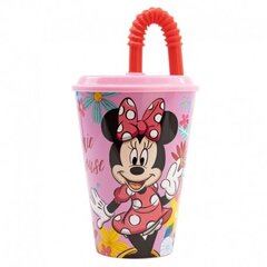 Puodelis su šiaudeliu Minnie Mouse, 430 ml kaina ir informacija | Originalūs puodeliai | pigu.lt