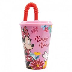 Puodelis su šiaudeliu Minnie Mouse, 430 ml kaina ir informacija | Originalūs puodeliai | pigu.lt