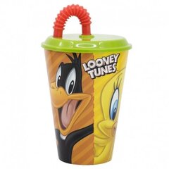 Puodelis su šiaudeliu Looney, 430 ml kaina ir informacija | Originalūs puodeliai | pigu.lt