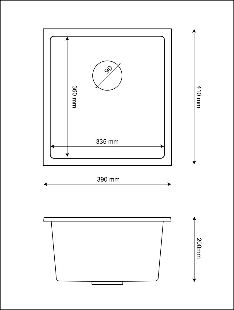 Granito kriauklė, sifonas Granitan, juodi kaina ir informacija | Virtuvinės plautuvės | pigu.lt