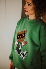 Džemperis Green Teddy, žalias kaina ir informacija | Džemperiai moterims | pigu.lt
