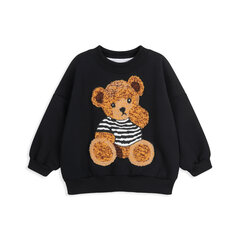 Džemperis mergaitėms Avril Teddy, juodas цена и информация | Свитеры, жилетки, пиджаки для девочек | pigu.lt