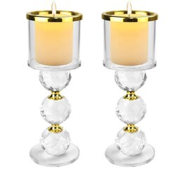 Krištolinės žvakidės, 2 vnt. kaina ir informacija | Žvakės, Žvakidės | pigu.lt