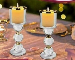 Krištolinės žvakidės, 2 vnt. kaina ir informacija | Žvakės, Žvakidės | pigu.lt