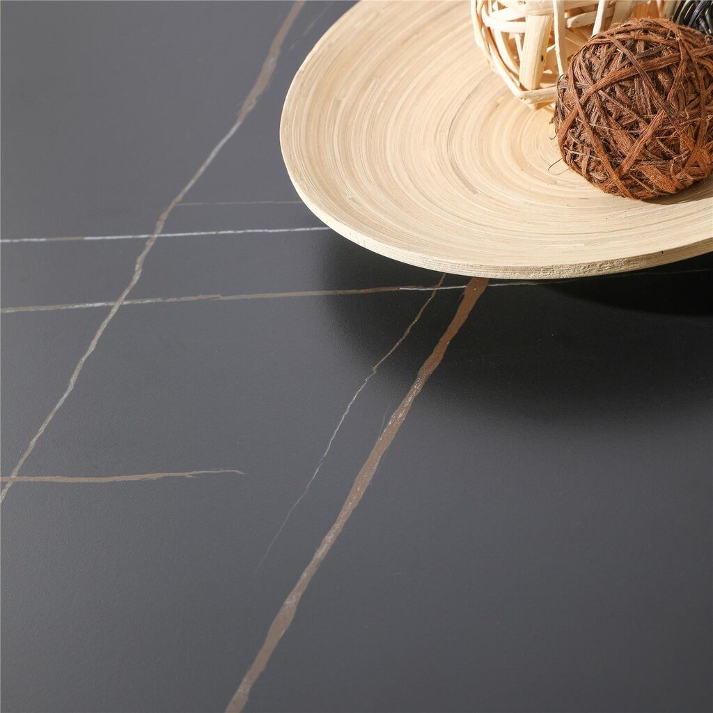 Stalas Simplet Skinny Premium Stone, juodas kaina ir informacija | Virtuvės ir valgomojo stalai, staliukai | pigu.lt
