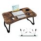 Sulankstomas staliukas, rudas kaina ir informacija | Kompiuteriniai, rašomieji stalai | pigu.lt
