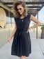 Moteriška suknelė Och bella su linu, juoda цена и информация | Suknelės | pigu.lt