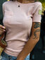 Asimetriška moteriška palaidinė Och Bella, rožinė kaina ir informacija | Marškinėliai moterims | pigu.lt