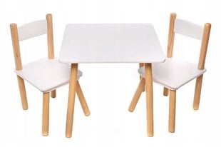 Vaikiškas stalo ir kėdžių rinkinys MPMAX, balts kaina ir informacija | Vaikiškos kėdutės ir staliukai | pigu.lt