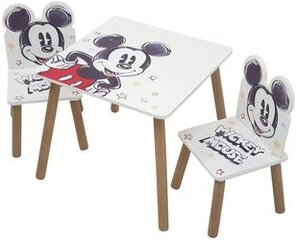 Mickey Mouse комплект стол +2 стула цена и информация | Детские столы и стулья | pigu.lt