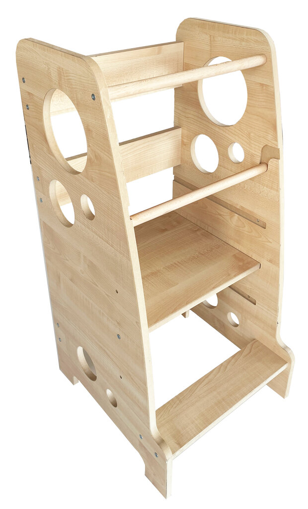 Virtuvės bokštelis, Babylike DKM, medinis kaina ir informacija | Vaikiškos kėdutės ir staliukai | pigu.lt