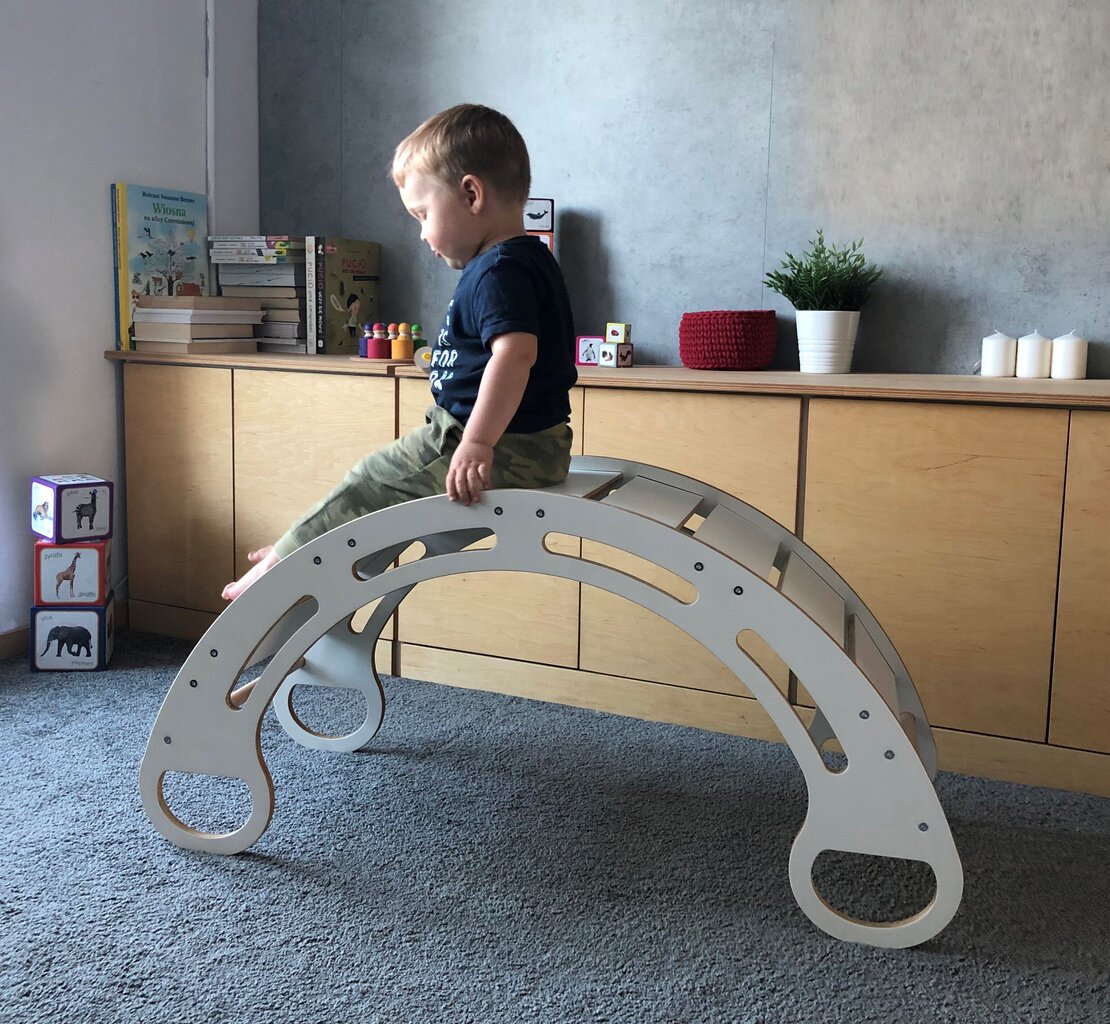 Medinis rokeris Montessori Babylike BBM120, 120cm, balta kaina ir informacija | Lavinamieji žaislai | pigu.lt